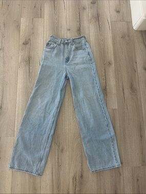 Levi's Light Blue High-Rise Wide-Leg Jeans